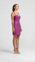 Vegan Leather Bodycon Royal Fuchsia Mini Dress